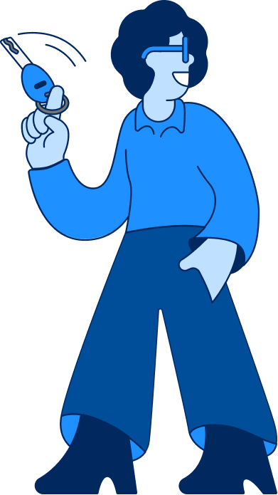seller holding key